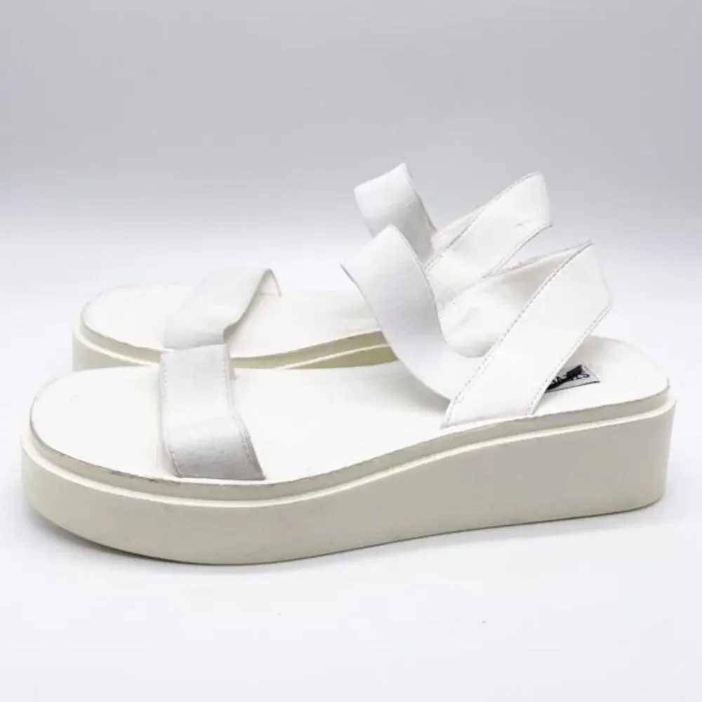 Steve Madden Women's Justine Open Toe White Leather‎ Sandals Size 10M